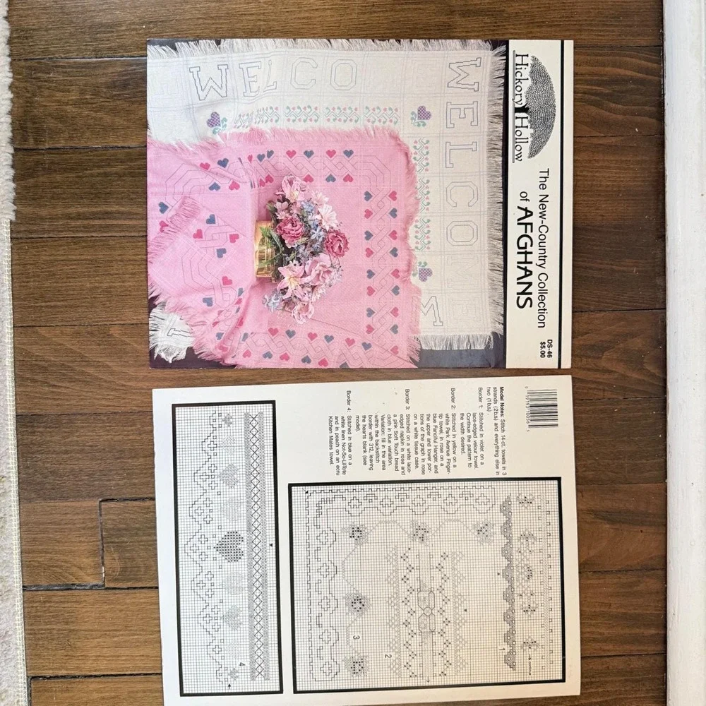Cross Stitch Patterns Lot 2 Hickory‎ Hollow Fandango Crochet Country Afghans VTG